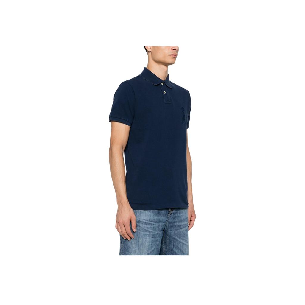 Polo Ralph Lauren Jednobarevné s vyšívaným logem Pánské topy Slim Fit Polokošile Námořnická modř 710938137-006