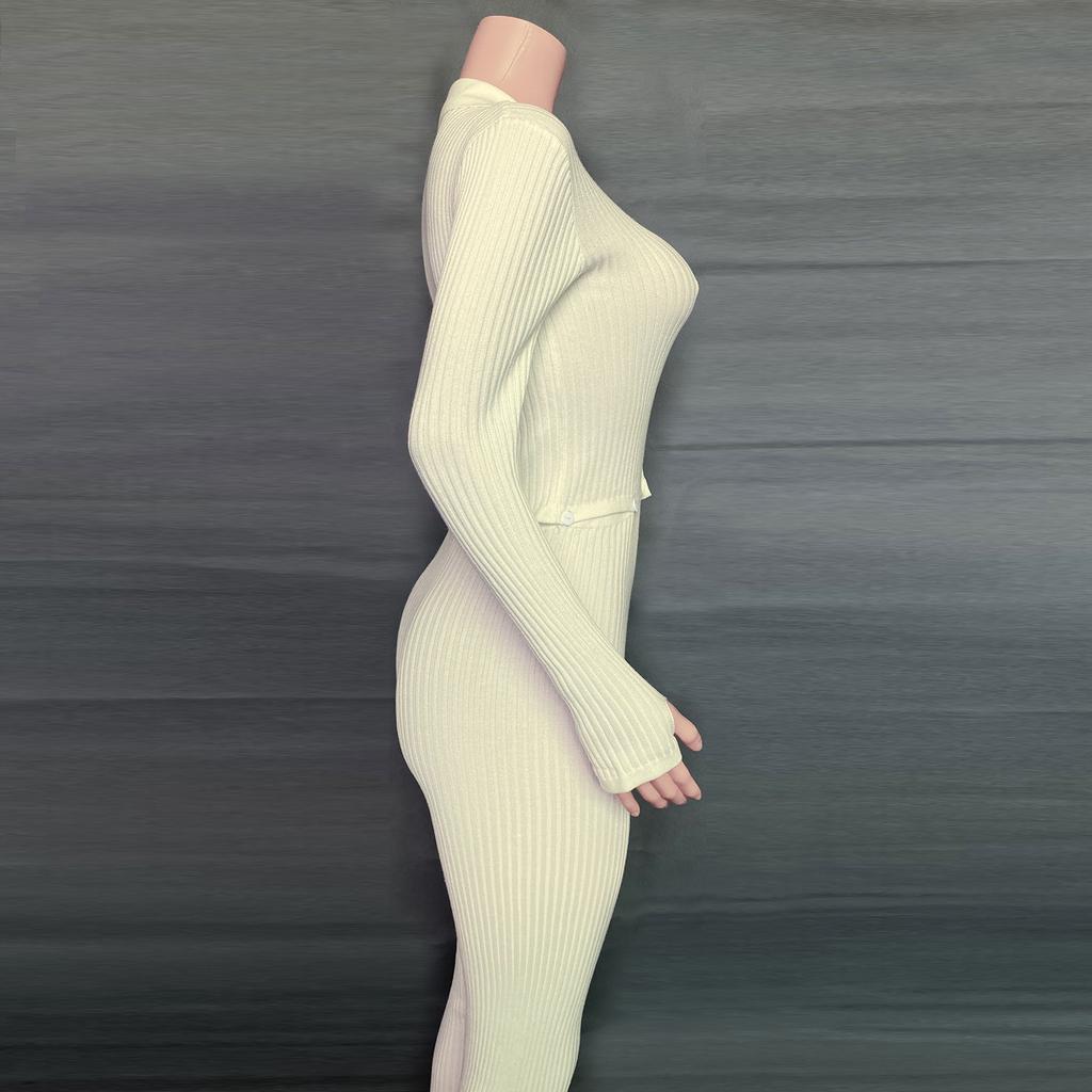 Langärmliger Woll-Overall mit Knöpfen für Damen im Herbst/Winter