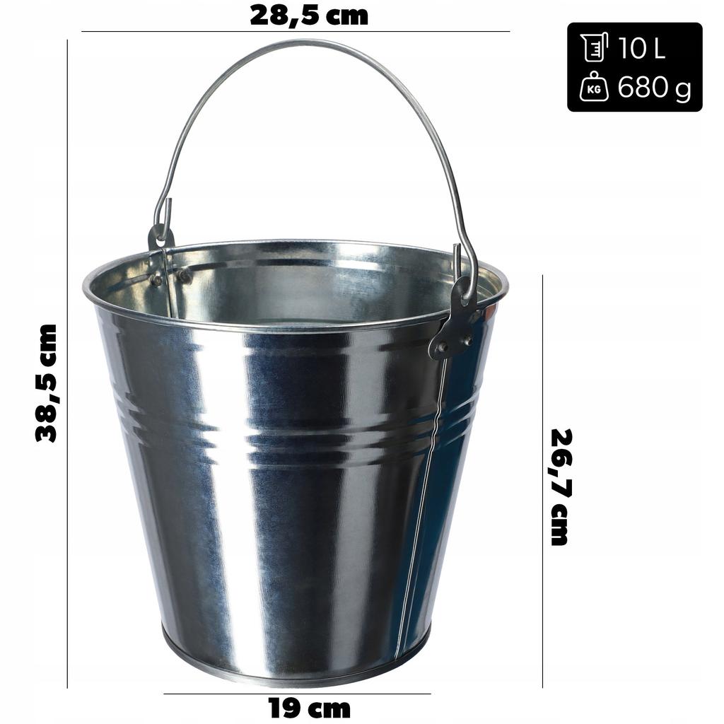 KADAX Seau de jardin Seau en métal galvanisé 10 L