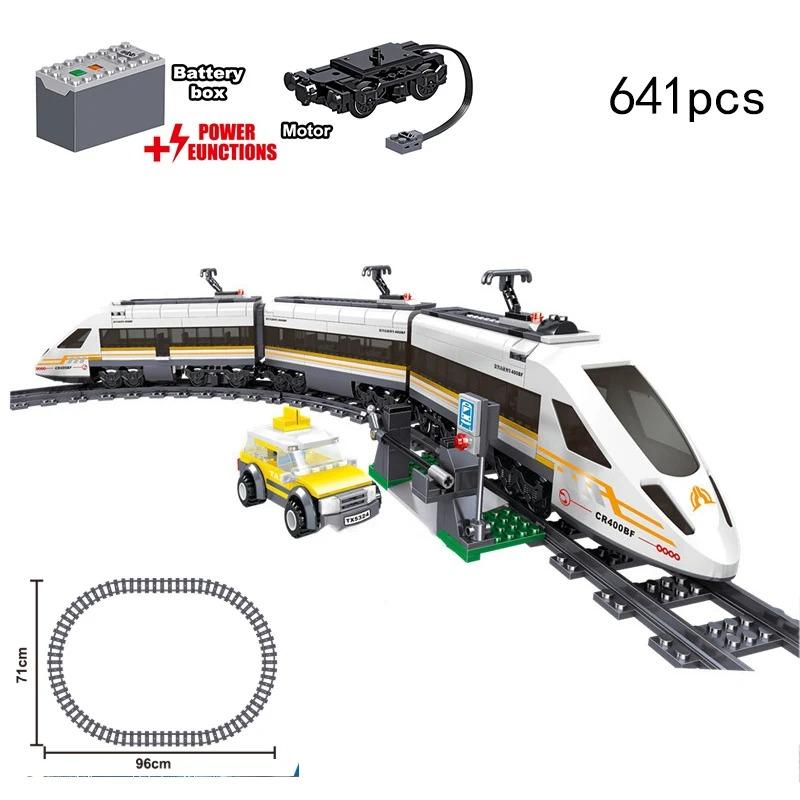 Set Treno Città Treno a Vapore Proiettile Veicolo Merci Stazione Ferroviaria Modello Blocchi da Costruzione Mattoni Binari Rotaia Senza Motore Kit Carrozza Giocattolo per Bambini