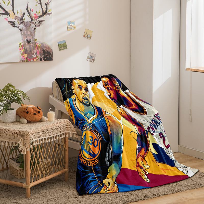 Basketball Star Series Flannel Blanket 3D Printed Sofa Blanket Thickened Blanket