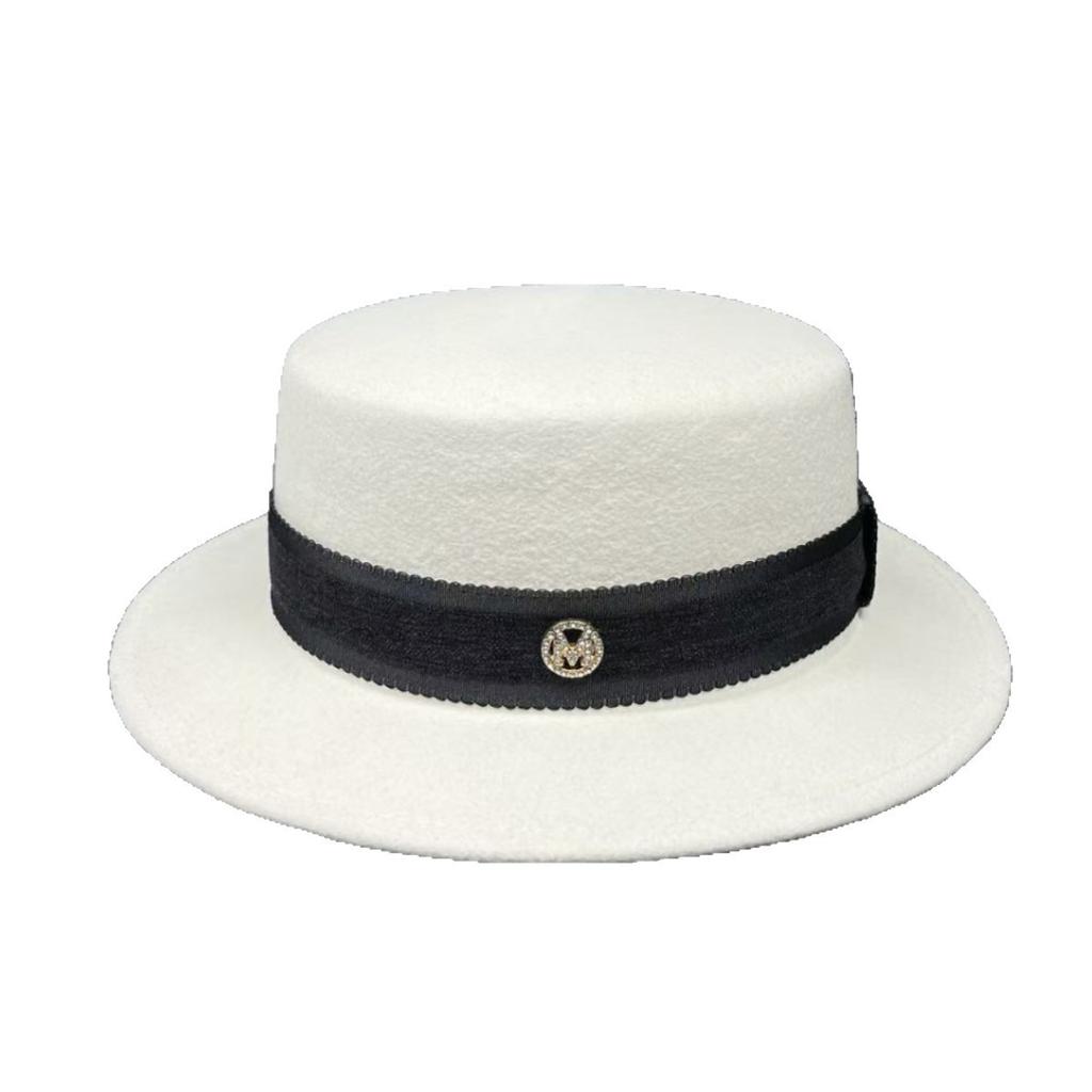 Internet Celebrity Style Fashion Versatile Flat Hat Autumn and Winter Wool Hat Women Outdoor Leisure Tide Street Shot Top Hat