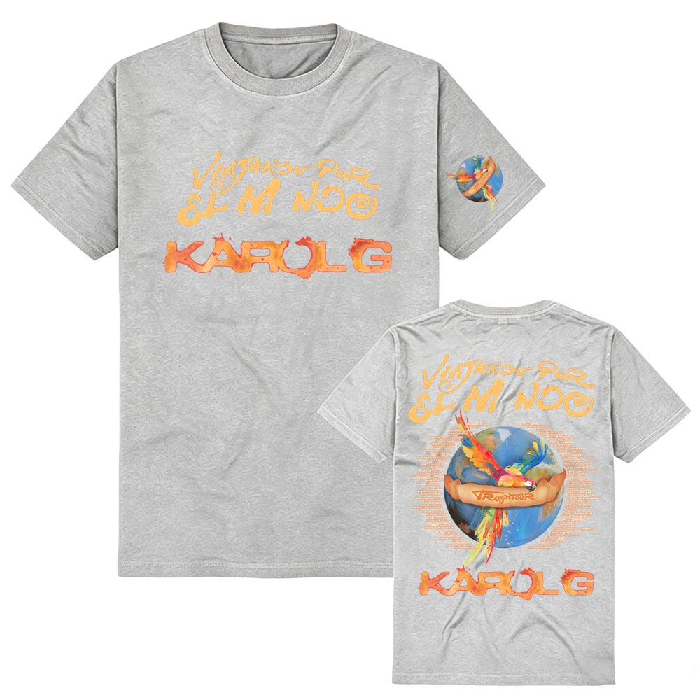 VIAJANDO POR EL MUNDO TROP TOUR 2026 Tshirts KAROL G Printing T-shirt Summer Cotton Fashion Tee Women Men Clothing
