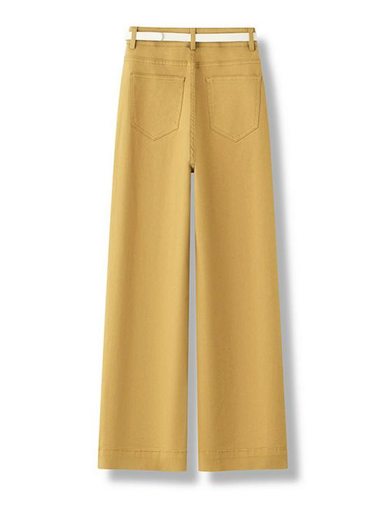 Wide-Leg Women's Jeans: Spring/Autumn 2024, New Loose Straight-Leg, Petite Slimming Floor-Length Style.