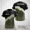 Estonia Flag Coat of Arms Graphic Tee Summer Casual Pullover Men's Fashion O-neck T-shirts Boys Oversized Short Sleeve Tops