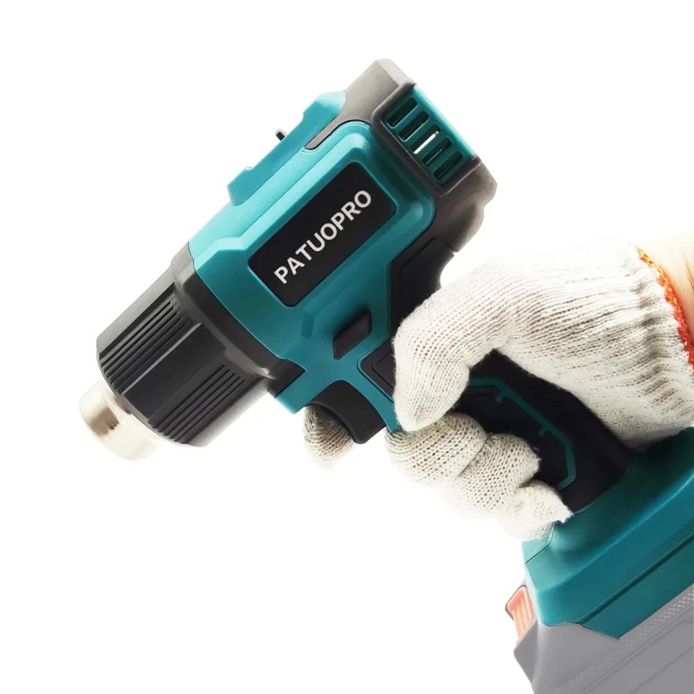 21V Cordless Heat Gun Portable Handheld Heavy Duty Electric Hot Air Gun Power Tools With 3 Nozzles For Makita 18v Battery