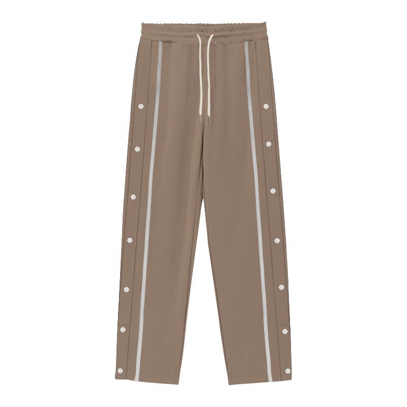 European and American Autumn New Men's Casual Sports Straight-breasted Pants Trendy Ruffian Handsome Line Color Split Casual