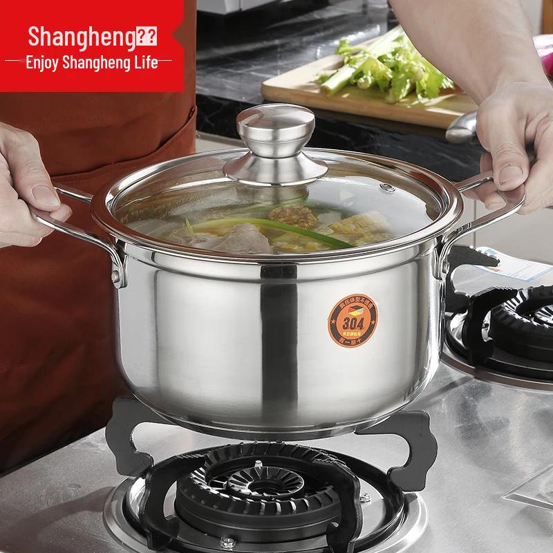 Shangheng 24cm 304 Stainless Steel Stockpot
