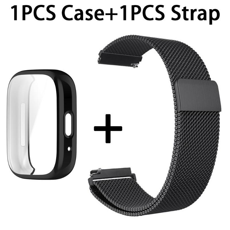 

Ремінець + Чохол для Redmi Watch 3 Lite 3 Active Металевий Браслет з Нержавіючої Сталі Замінний Ремінець м яка Накладка-Чохол Redmi Watch 3Lite чорний