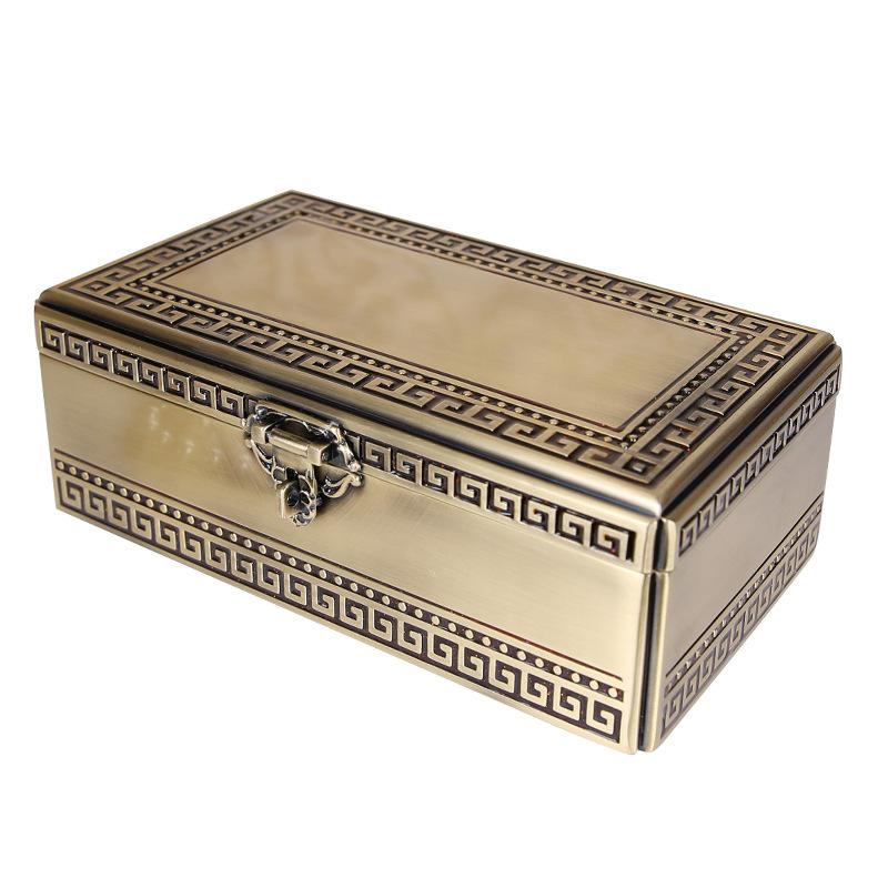 

Classic retro jewelry box simple European desktop storage box jewelry box high-end storage box home decoration Antique bronze finish, 18cm length