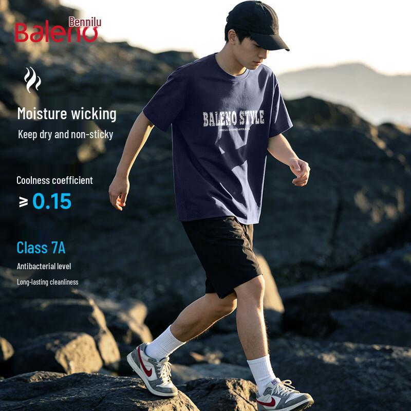 

Baleno Men s Cool-Feel Quick-Dry Anti-Bacterial Short-Sleeve T-Shirt XL