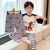 Boys Cotton Pajama Set Short Sleeve Shorts 3-Piece Cartoon Sleepwear Lightweight Home Outfit Kids