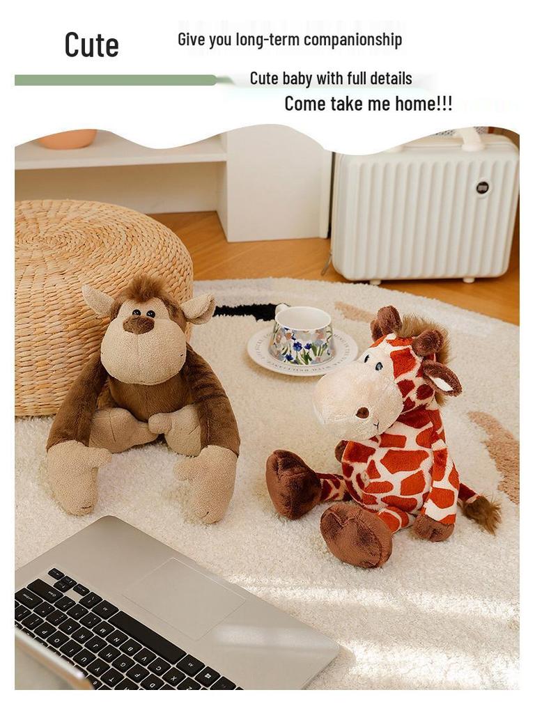 Orman Hayvanları Peluş Oyuncaklar - Aslan, Fil, Goril, Geyik Bebekler - Hayvanat Bahçesi Hediye Koleksiyonu