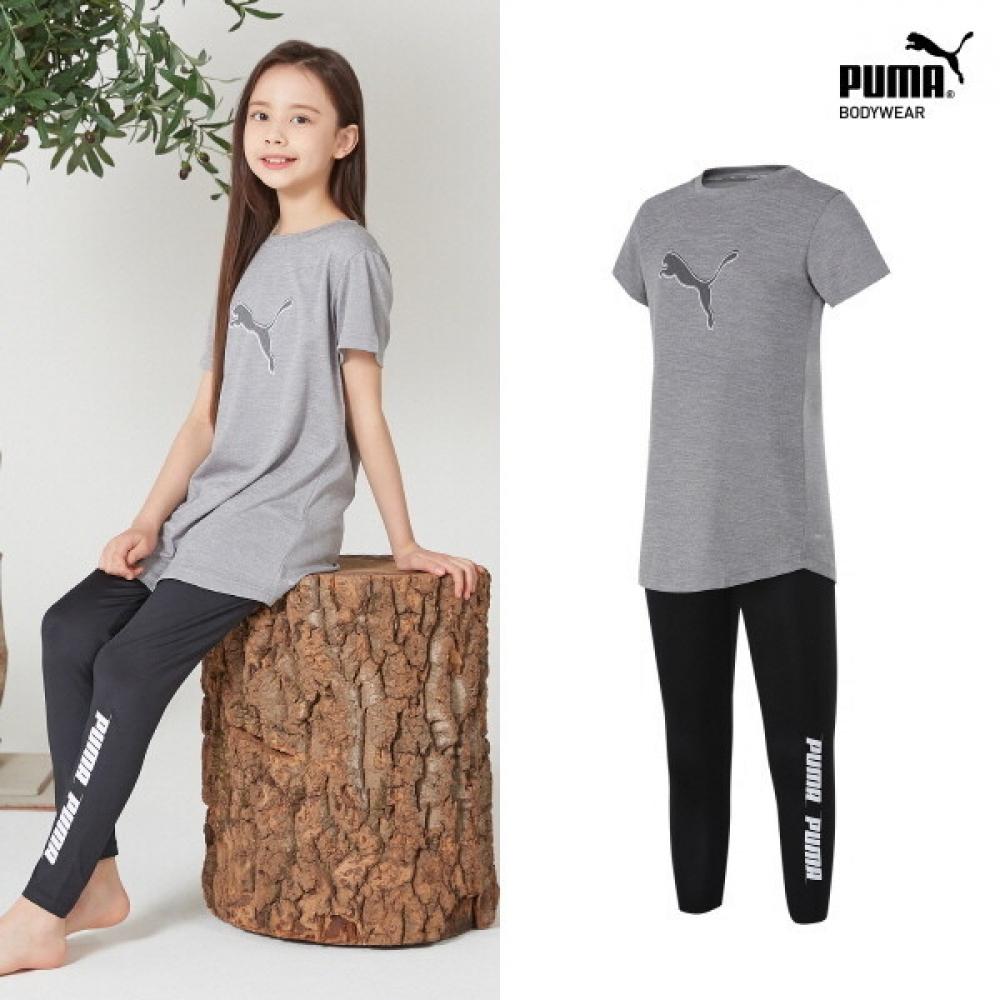 

Puma Junior Girls Multiwear Top And Bottom Melange Gray+black Set PGYISL09/00/130