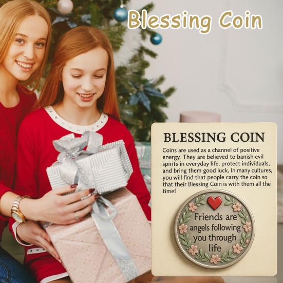 Friendship Blessing Coin Friends Are Angels Following You Through Life Friendship Keepsake Good Luck Pocket Token Gift for Friends