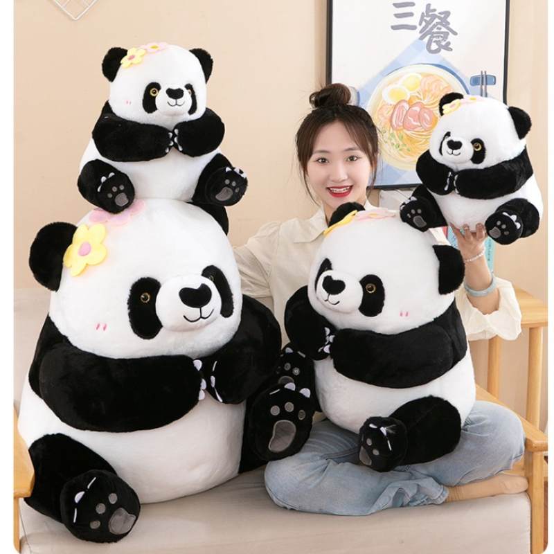 Plush Panda Short Toy Doll Cartoon Animal Design Loveliness Comfortable Soft