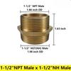Hex Nipple Adapter Fire Hose Adapter For Firefighting NPT Male Thread Hexagonal Nipple Design For Fire Hoses Brass