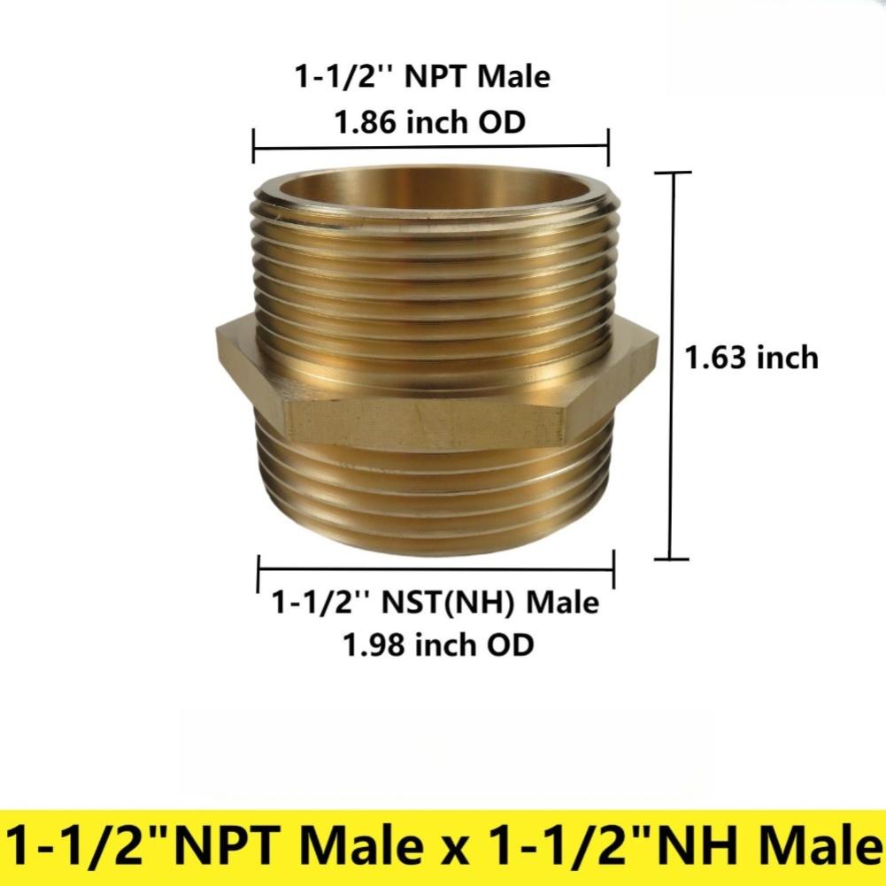 Hex Nipple Adapter Fire Hose Adapter For Firefighting NPT Male Thread Hexagonal Nipple Design For Fire Hoses Brass