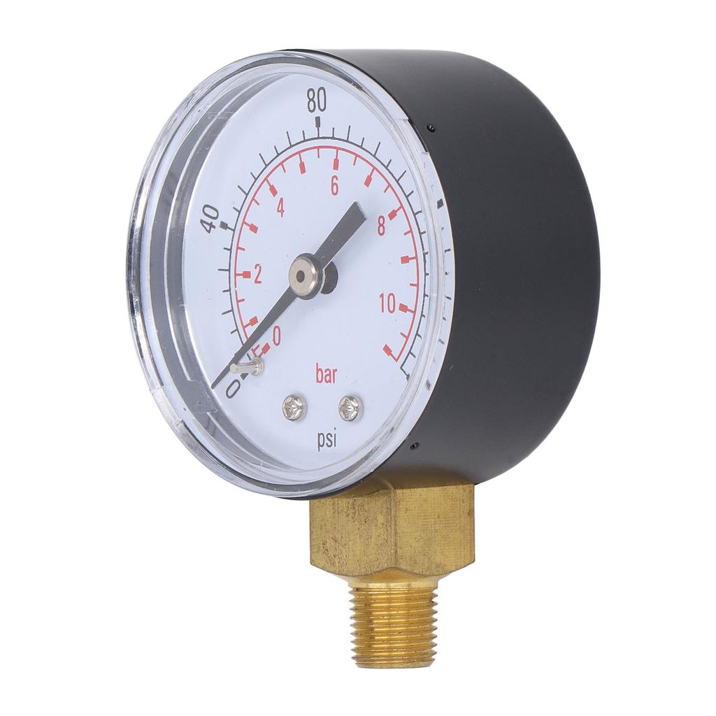 Axial Pressure Gauge 0 to 160Psi 0 to 11bar 18in NPT 2.0in Dial Pressure Meter for Air Water Fuel