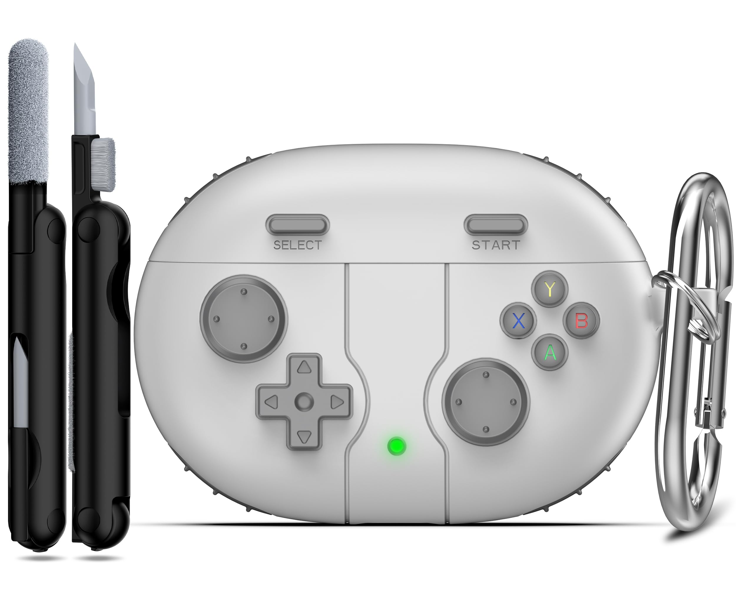 

RFUNGUANGO Beats Studio Buds Beats Studio Buds силиконовый защитный чехол игровая консоль тема с чистящим брелоком для Beats Studio Buds светло-серый + (2023) светло-серый