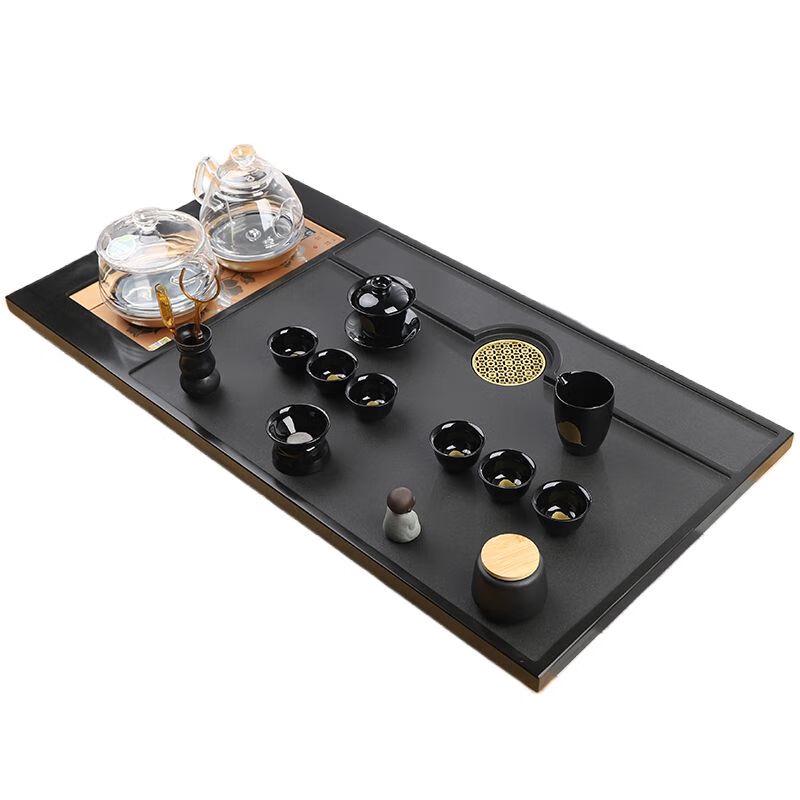

Qianhua Zhike Black Gold Stone Automatic Tea Set