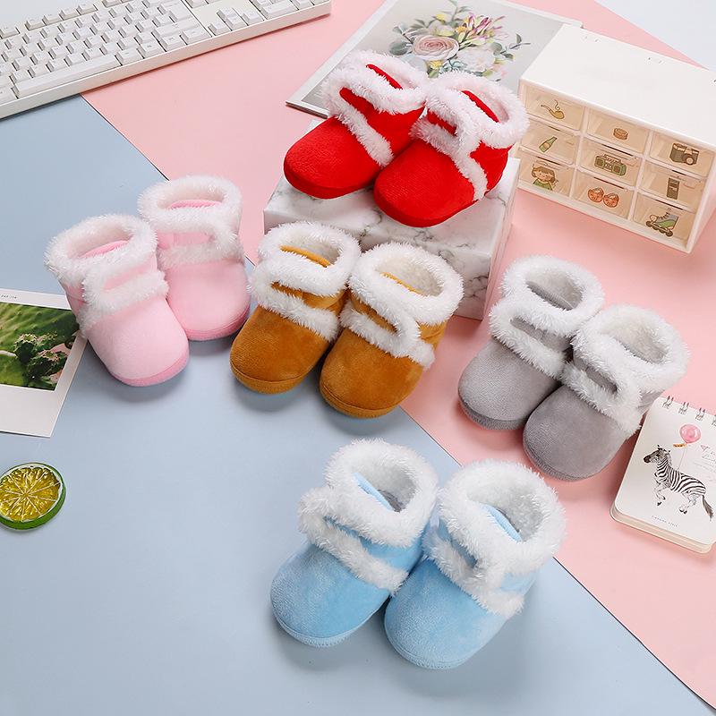 Handmade Soft Sole Winter Shoes for Infants & Toddlers - Non-Slip Velvet Cotton Socks