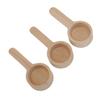 3pcs Wooden Measuring Spoon Short Handle High Precision Mask Spoon for Tea Seasoning