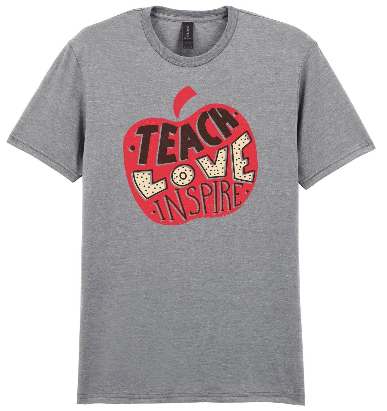 Teach Love Inspire T-Shirt - Personalised Option - Teacher Gift College School S