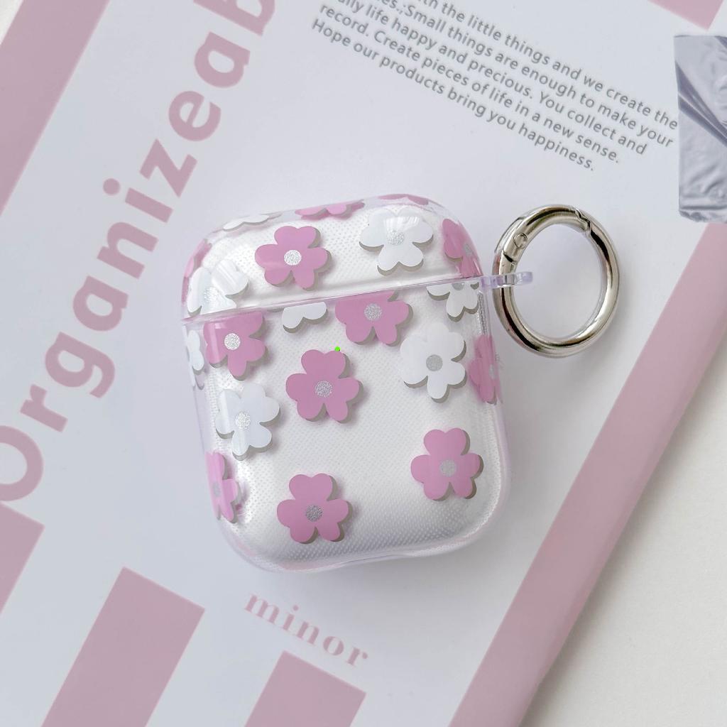 Creative scallion oil powder flower suitable for apple AirPods 1 earphone cover new Pro1 earphone case tpu soft case