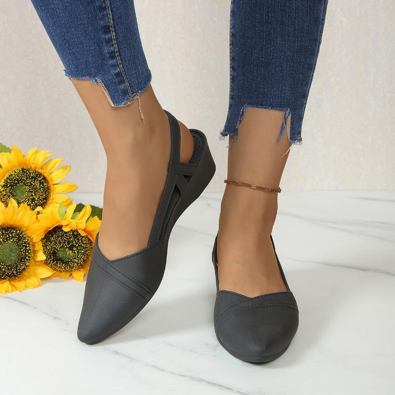 Fashion Women's Fashion Baotou Sandals Summer New Pointed Head Shallow Mouth Soft Sole Anti-landslide Heel Shoes