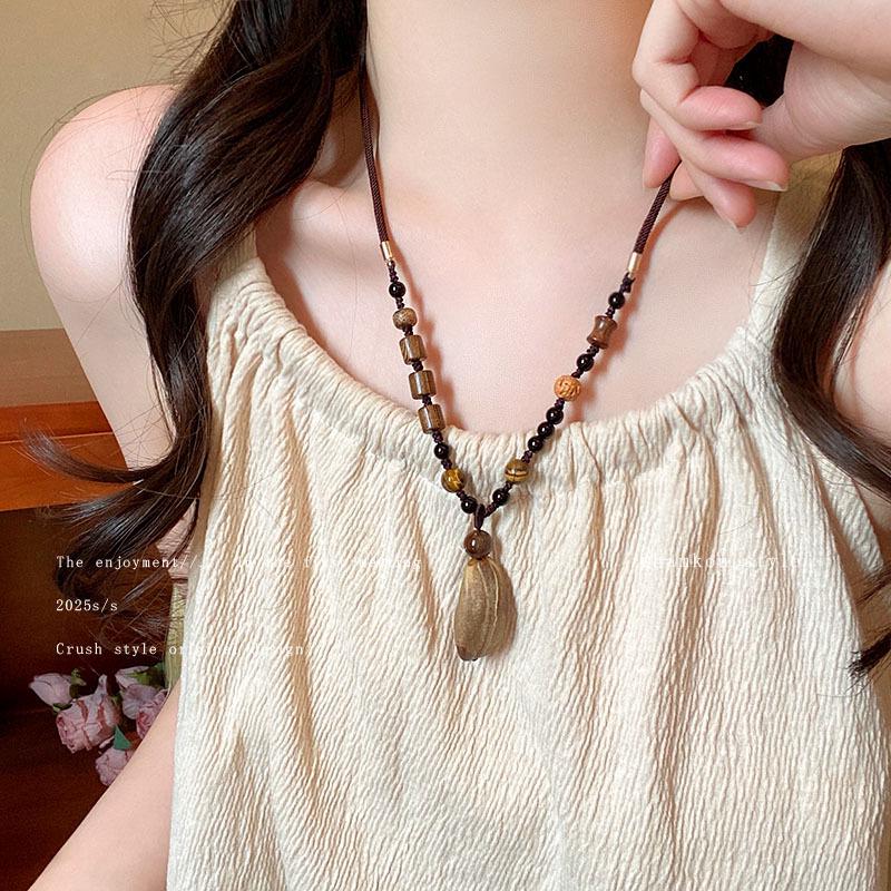 Bohemian Ceramic Necklace: Vintage Ethnic Long Sweater Chain & Zen Choker