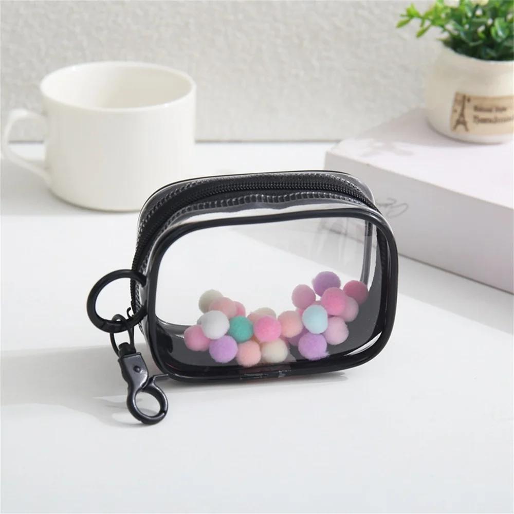 Portable Transparent PVC Mystery Box Keychain Square Zipper Storage Pouch Bag Pendant Anti Dust Waterproof Plush Dolls Toy Bag