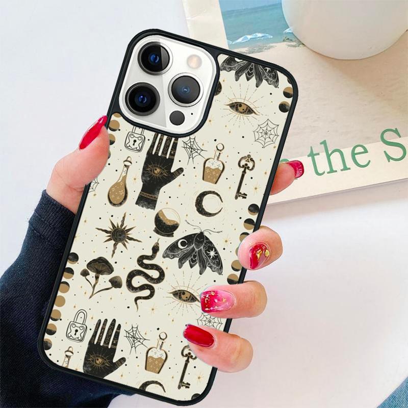 Occult Witchcraft Moon Gothic Witch Phone Case For iPhone 16 15 14 plus XR XS 11 12 13 Pro max Shell Cover coque