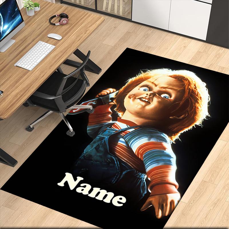 Custom Name Chucky Printed Carpet, for Office Chair Living Room Bedroom Kitchen Room Decor Gifts.