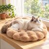 Washable Rabbit Fur Bed Cushion Round Faux Cat Mat Pet Rug Soft Fluffy Non-Slip Non