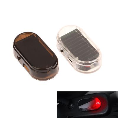1 Peça Luzes LED Piscantes para Carro Falsa Luz de Segurança Alimentada por Energia Solar Alarme Falso Simulado Sem Fio Aviso Lâmpada Antifurto
