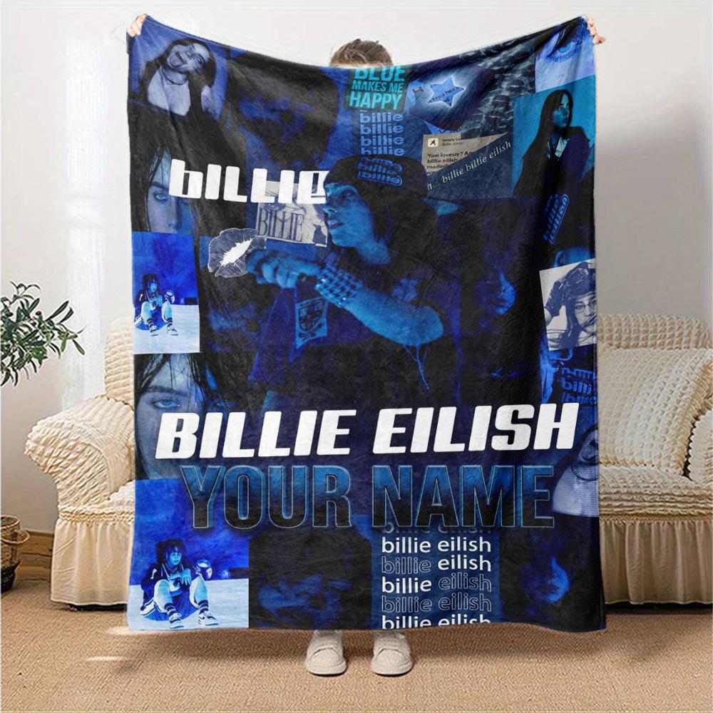 Name Custom Billie Print Flannel Blanket High Quality Warm Comfortable Cover for All Seasons Perfect for Gifts Home Decor