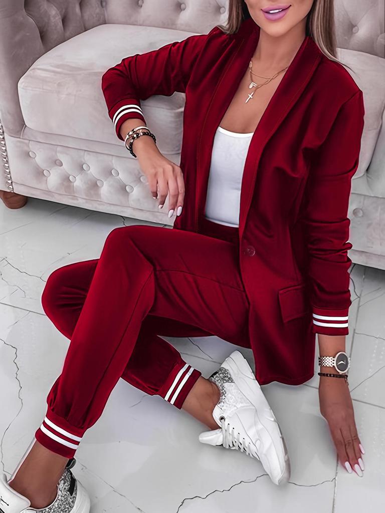 Women's Spring Korean-Style Retro Blazer & Casual Suit Set