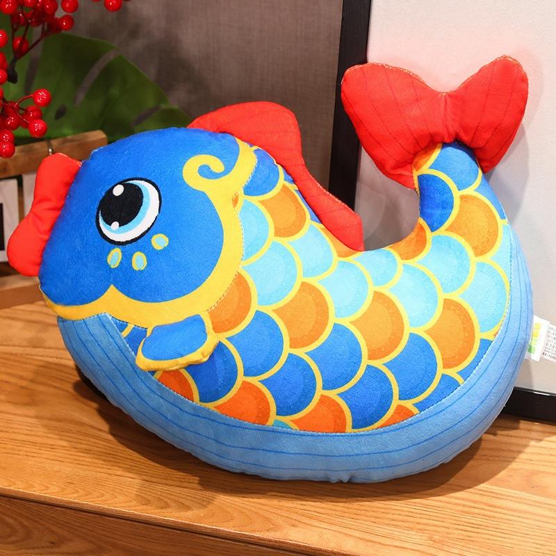 New Year'S Koi Plush Toy Doll Cute Goldfish Big Throw Pillow For Friends Birthday Gift Children Hug Sleeping Doll