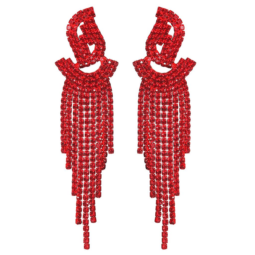 Stylowe Kolczyki Symetryczne z Długimi Diamentowymi Chwostami