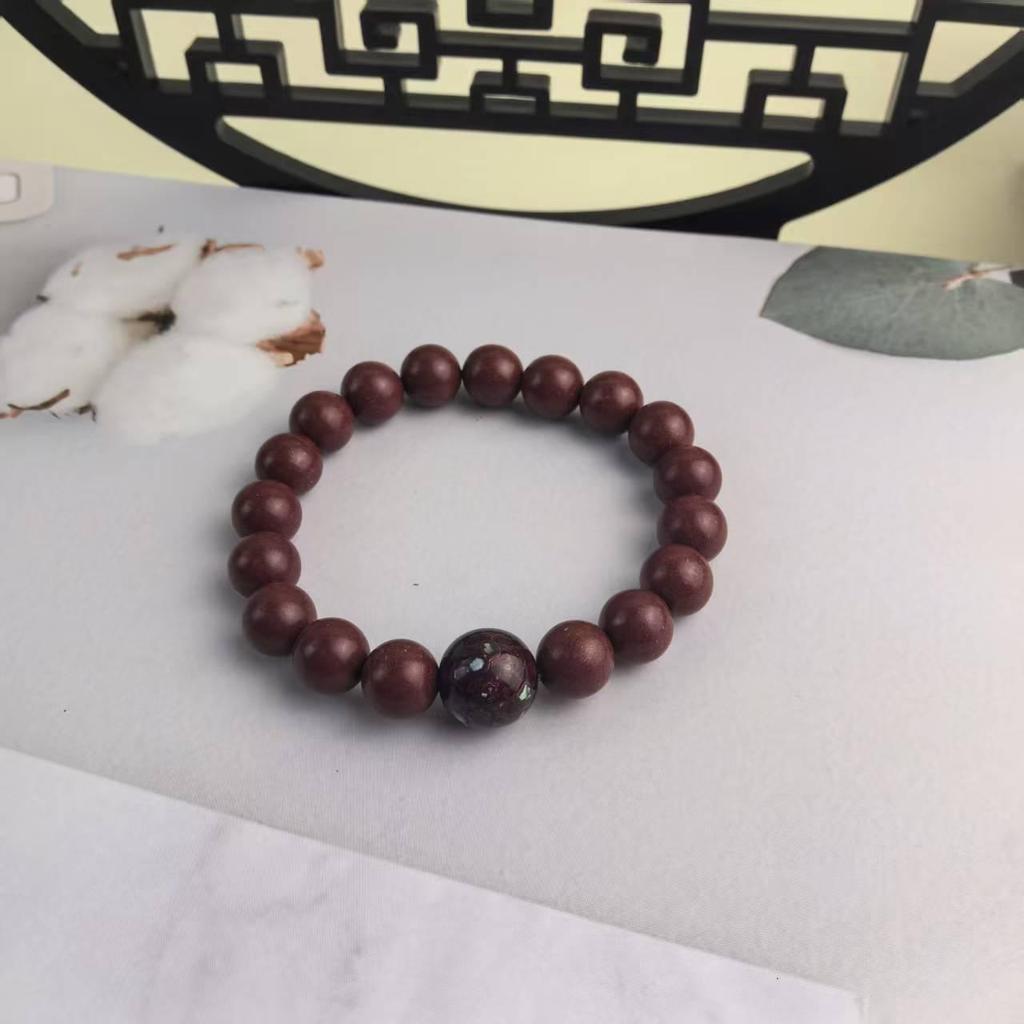 Mixed Incense Beads Bracelet with Lacquer Beads - Unisex Chinese National Style, Collectible Buddhist Beads, Hand-Playing Bracelet
