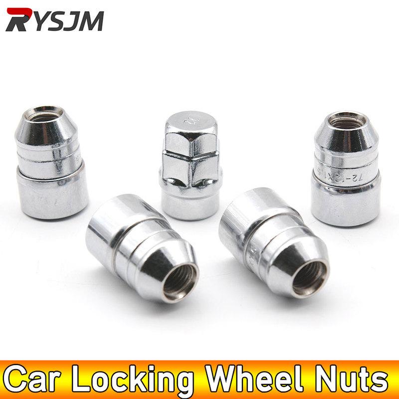 AD M12X1.5 4pcs Nuts +1 Key Closed End Anti theft Security Car Wheel Locking Nuts Wheel Rim Lock Lug Nuts High Quality Chrome M12x1.5