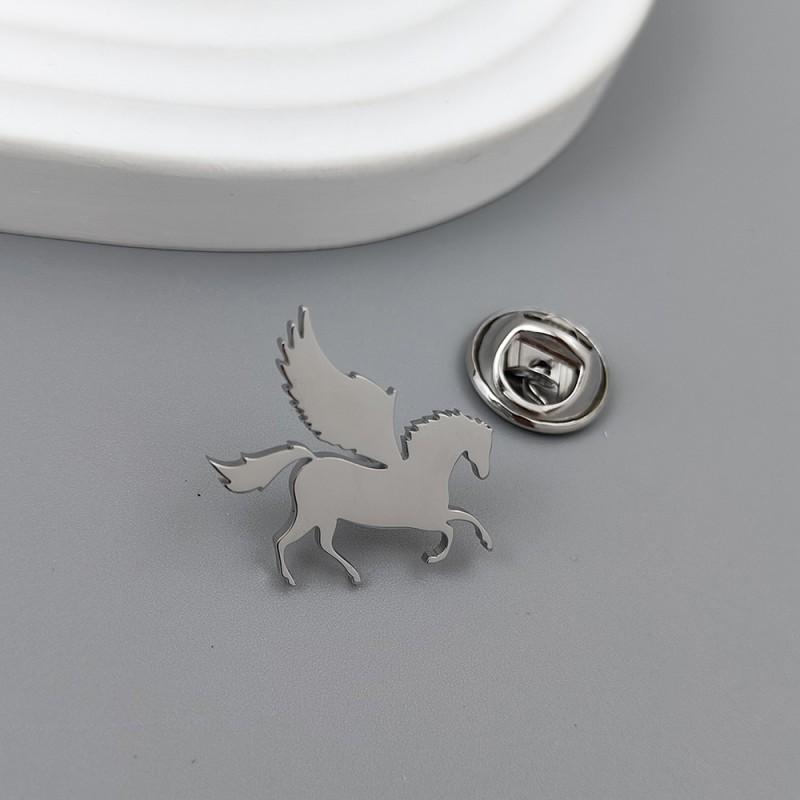 

Korean Version Pegasus Brooch Cufflinks Atmospheric Fashion Personality Cartoon Fairy Tale Suit Coat With Accessories 14k