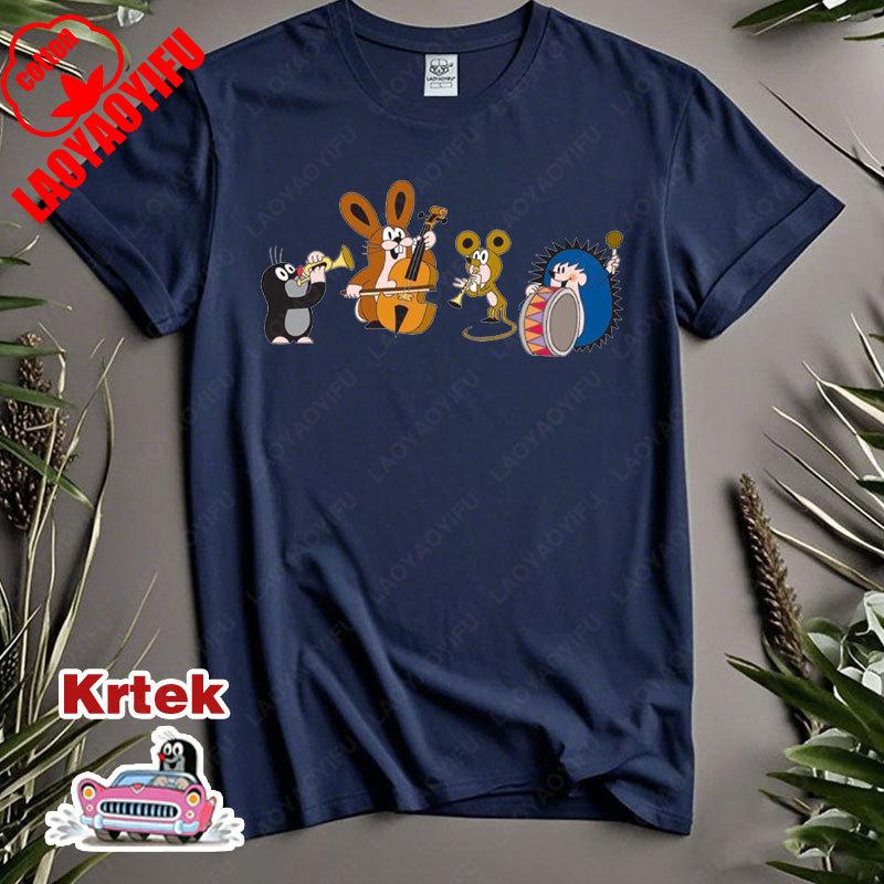 BenberFashion Vrouwen Mannen Dieren Schattige T-shirts Krtek De Mol Nostalgie Katoenen Kleding Mode Korte Mouw Ronde Hals T-shirts Shirt Klassieke Tops 4XL