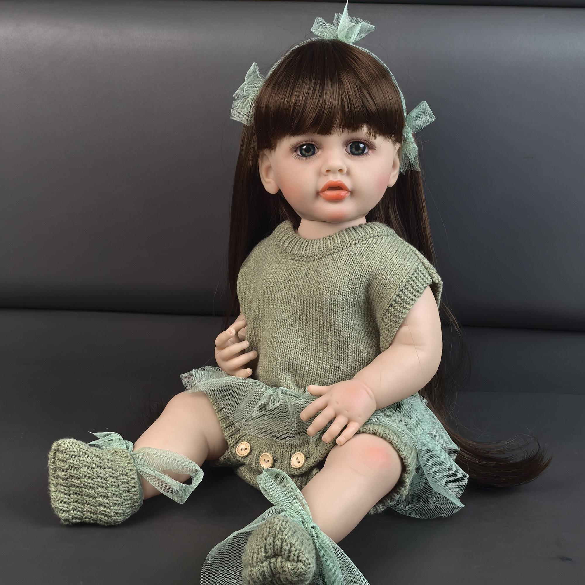 

KEIUMI Кукла-младенец Reborn Baby Girl 55 см, тело из силикона и винила, реалистичная кукла-новорожденная принцесса Bebe, детские игрушки, подарки на Рождество 22 inch about 55 cm синий