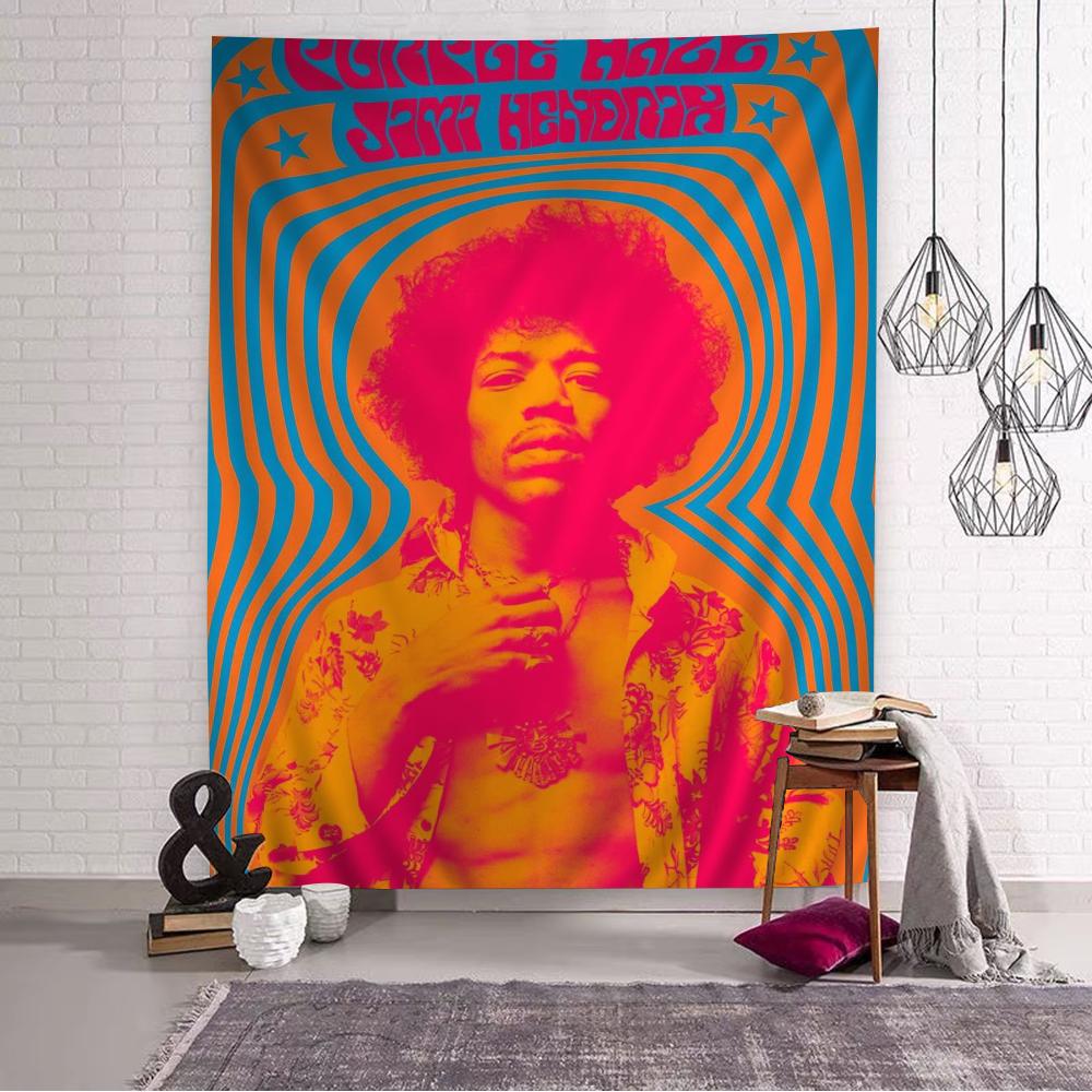 Jimi Hendrix DIY Wall Tapestry Hippie Flower Wall Carpets Dorm Decor Wall Art Decor