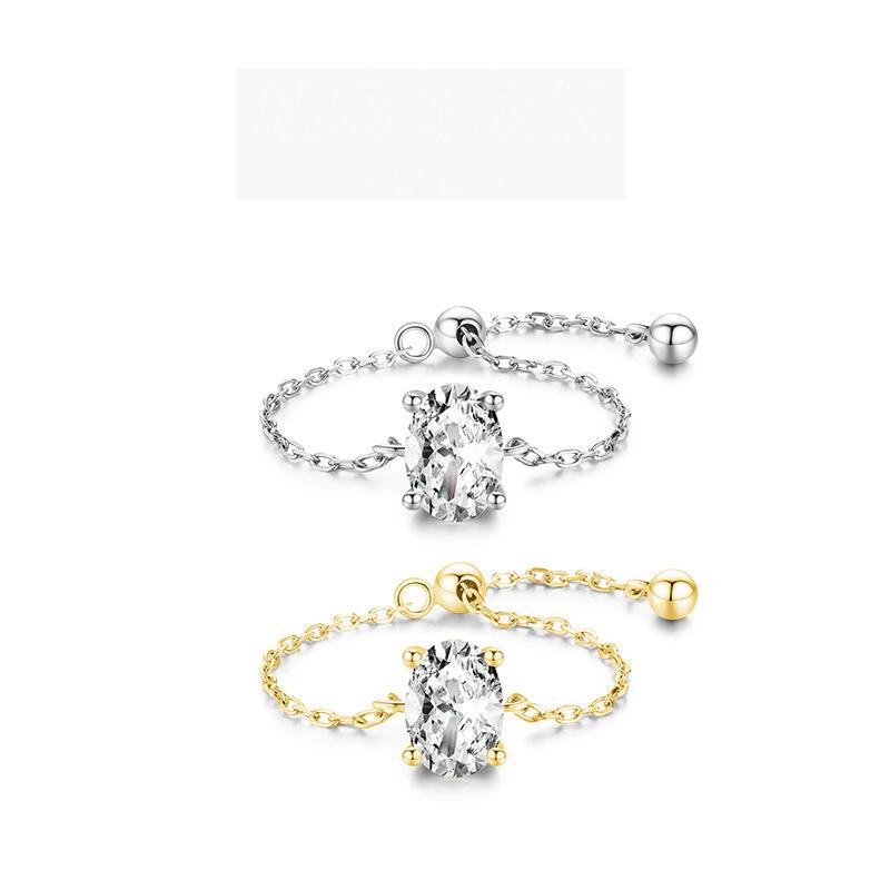 Tancise Classic 925 Sterling Sølv Zircon Ring Dame Smykker Bryllupsløfte Festgave