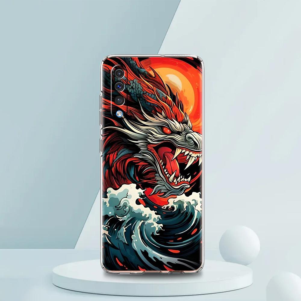 Chinese Dragon Transparent Phone Case for Samsung Galaxy A12 A50 A52 A70 A40 A10 A20 A30 A02 A03S A04 Cover Silicone Shell Capas
