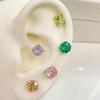 6mm Millennium Rose Cut Zircon Flat Back Earrings - Sweet & Spicy Bling for Cartilage & Conch.