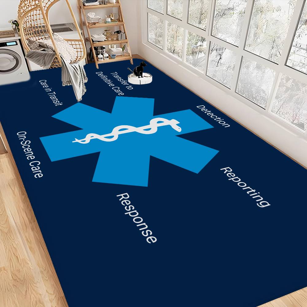 Ems Star Of Life Anime Bathroom Mat Anti-slip Absorb Water Long Strip Cushion Bedroon Mat Welcome Doormat